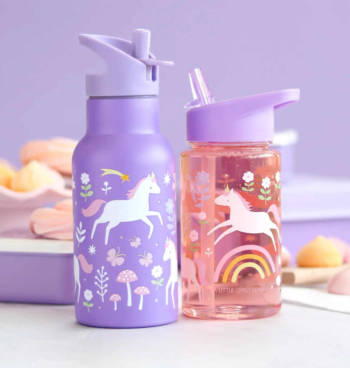 A Little Lovely Company Unicorn Dreams rvs drinkfles 350 ml