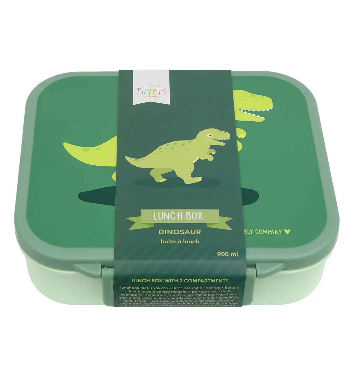 A Little Lovely Company Dinosaurus lunch box 3-vaks mini