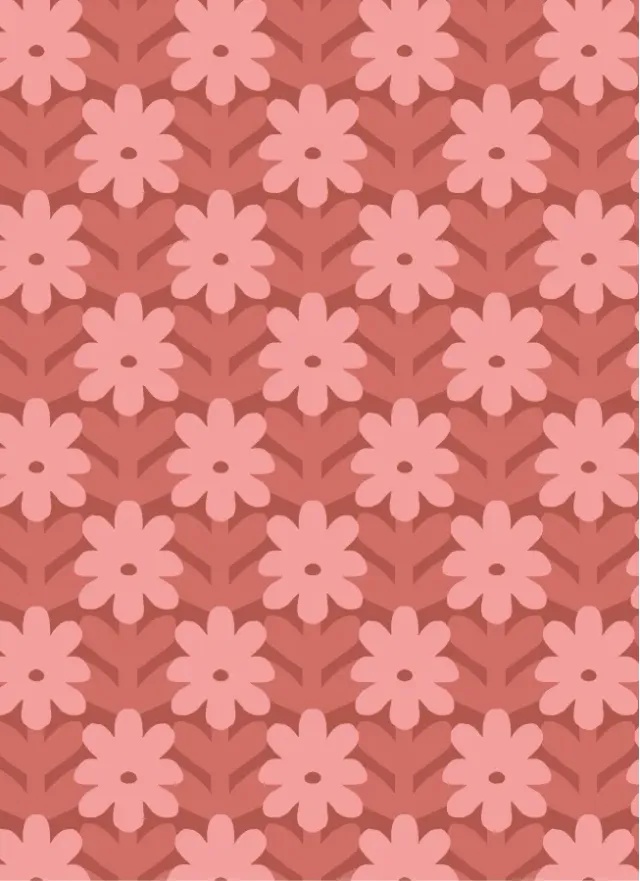 Atelier Chien Behang Vintage Bloemen Rood Roze 2 banen