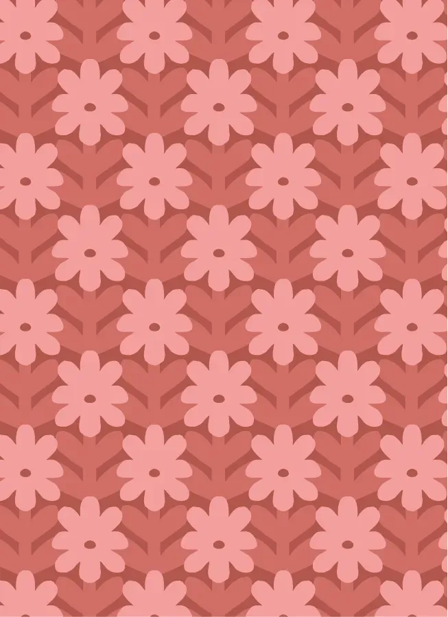 Atelier Chien Behang Vintage Bloemen Rood Roze 2 banen
