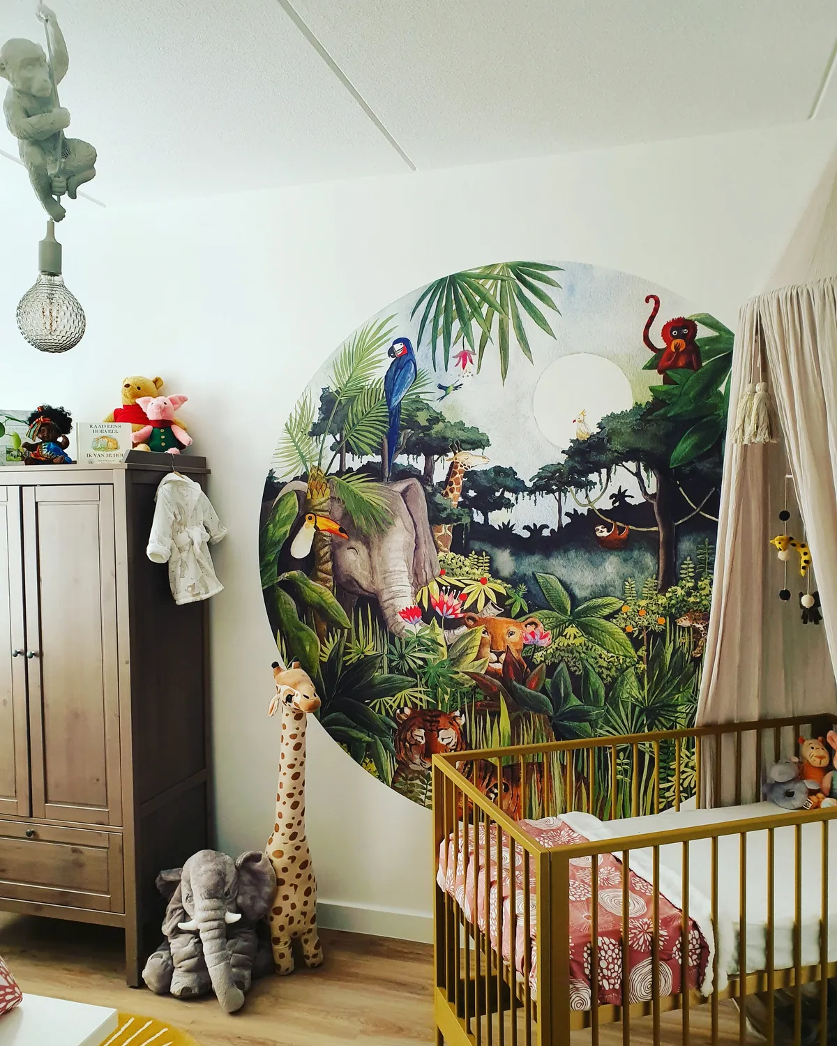 Hartendief Jungle behangcirkel 190 cm vliesbehang PVC-vrij