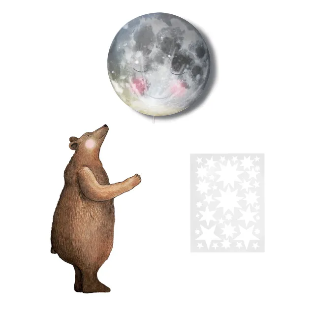 Hartendief Slapende Maan bundel wandlamp + stickers