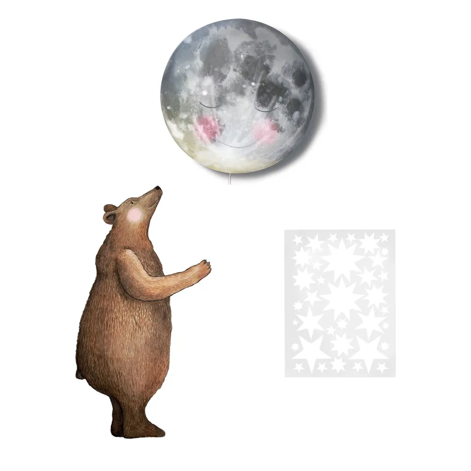 Hartendief Sleepy Moon bundel wandlamp + stickers gratis