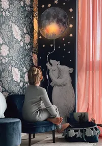 Hartendief Ga Slapen Maan wandlamp 45 cm sterren