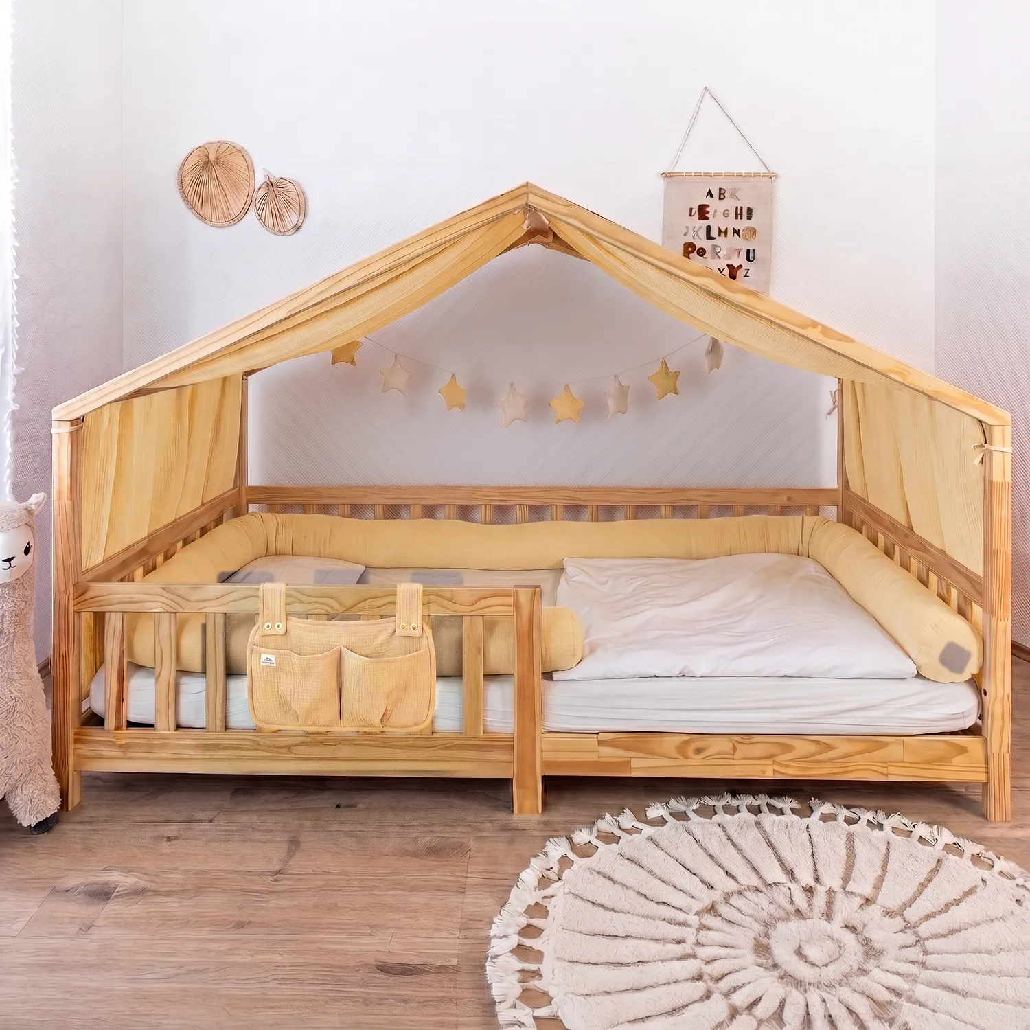 Lilimaus Hausbett Himmel Set huisbedset 4-delig muslin