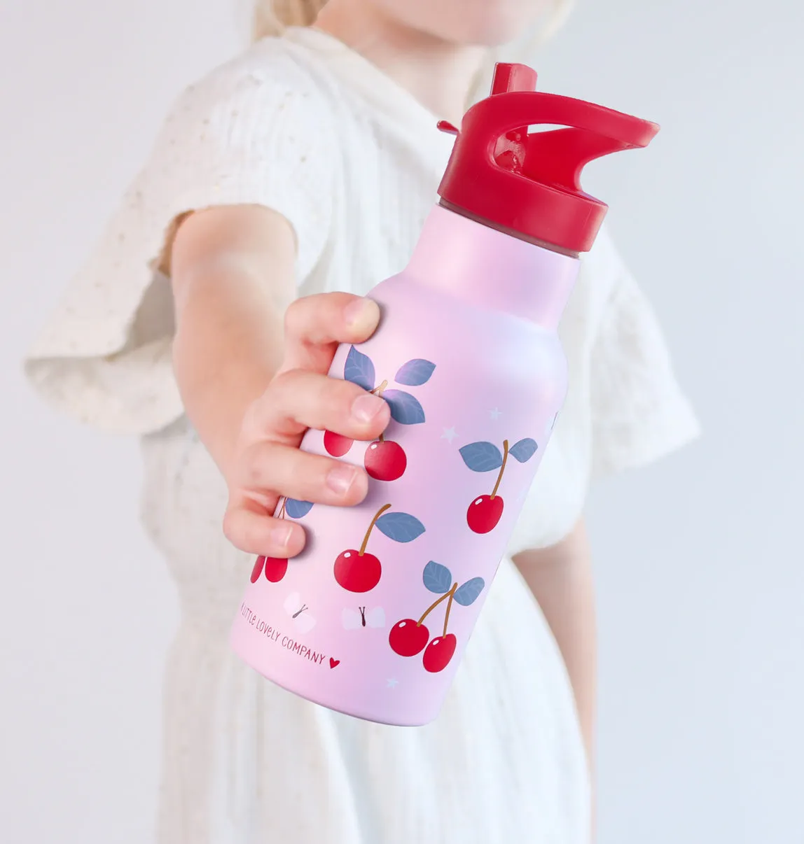 A Little Lovely Company Kersen rvs drinkfles 350 ml