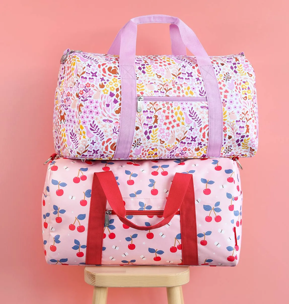 A Little Lovely Company Kersen weekendtas roze handbagage
