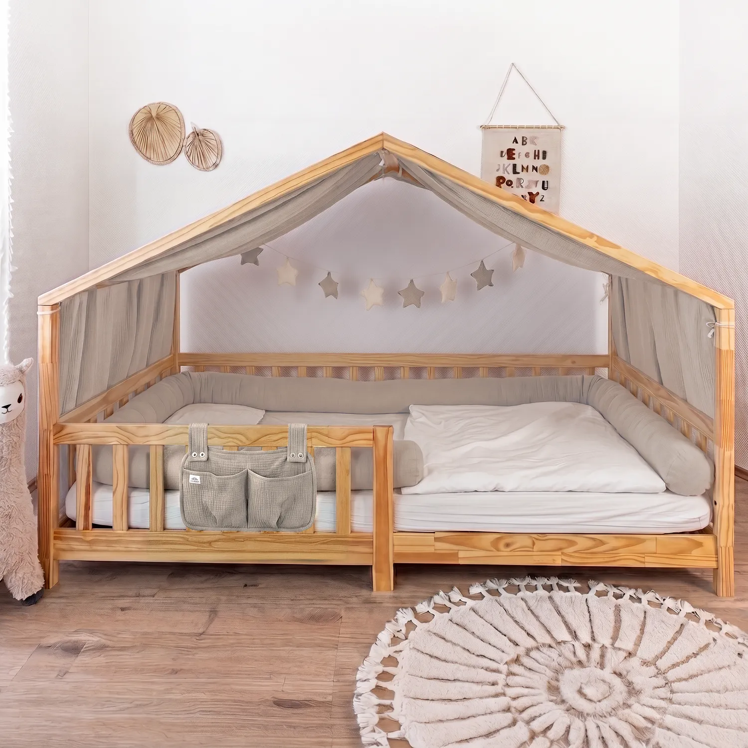 Lilimaus Hausbett Himmel Set huisbedset 4-delig muslin