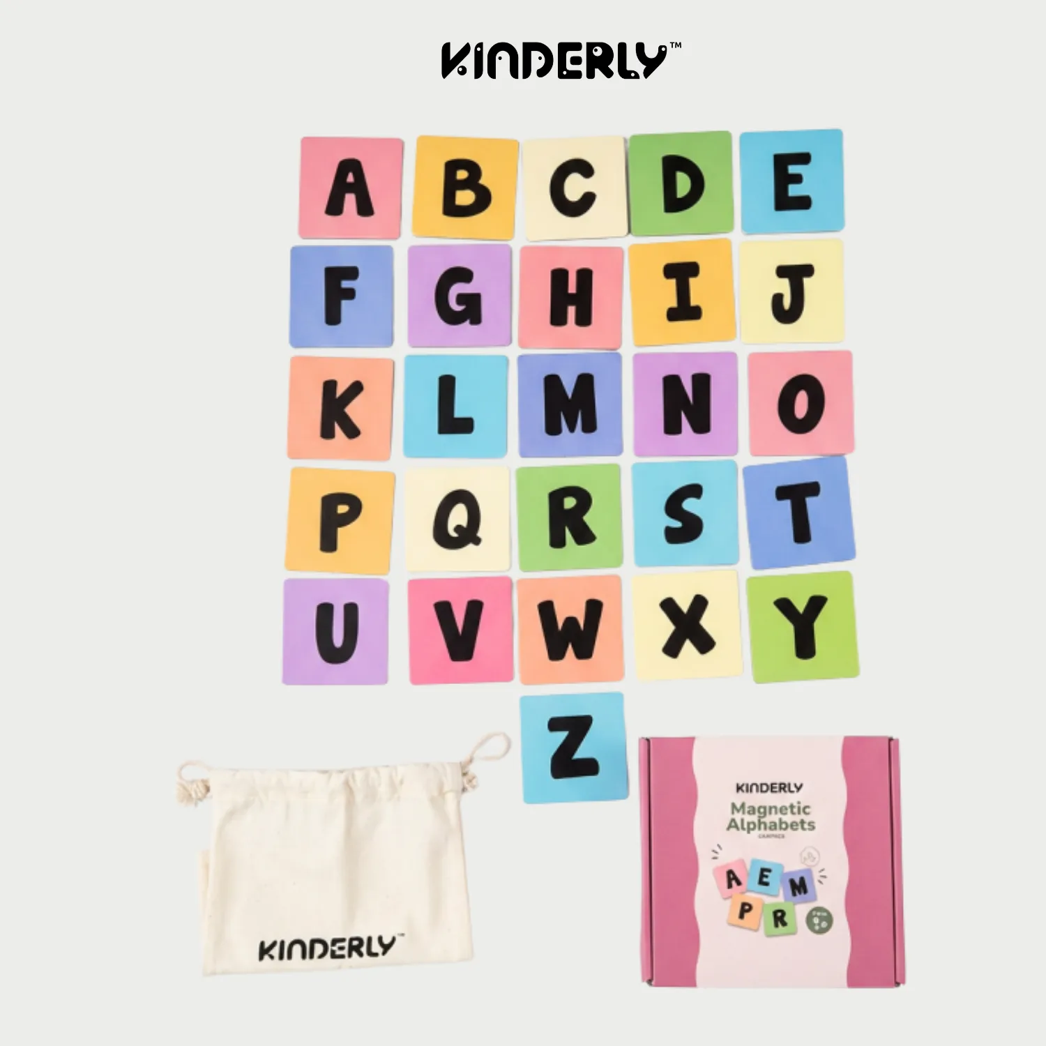 Kinderly Baby Alfabet Hoofdletters magnetisch 40 stuks 7,5 cm