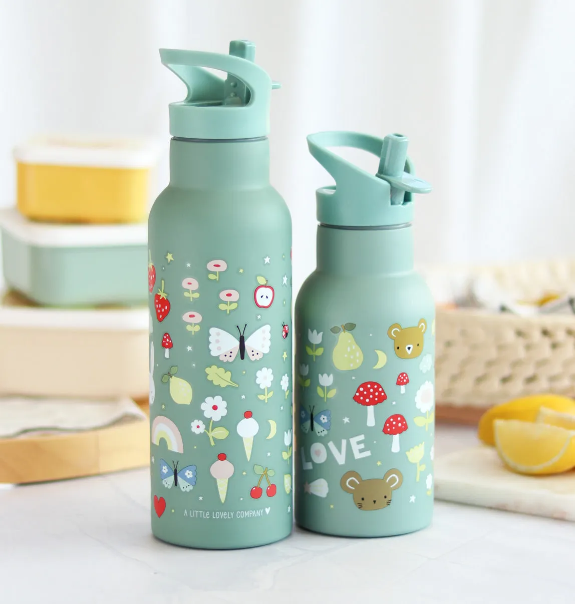 A Little Lovely Company Joy XL rvs drinkfles 500 ml