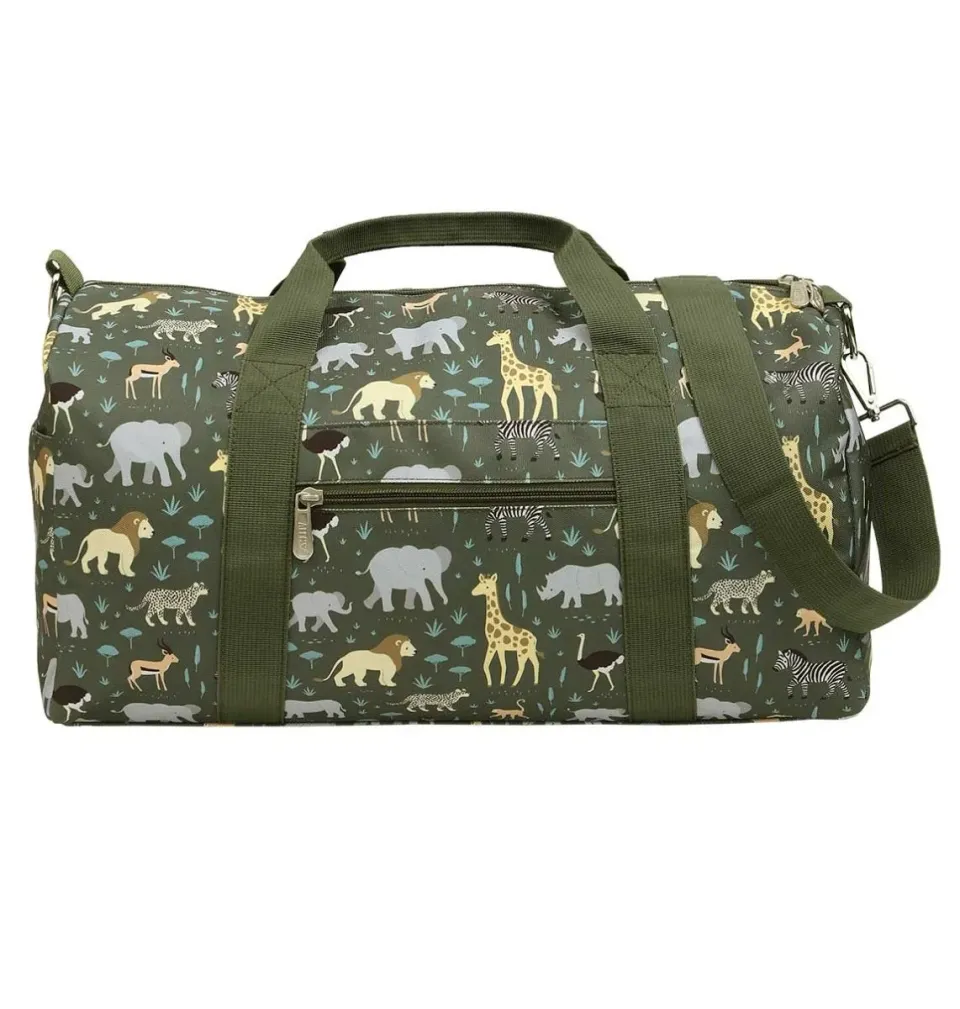 A Little Lovely Company Savanne weekendtas dieren grijs