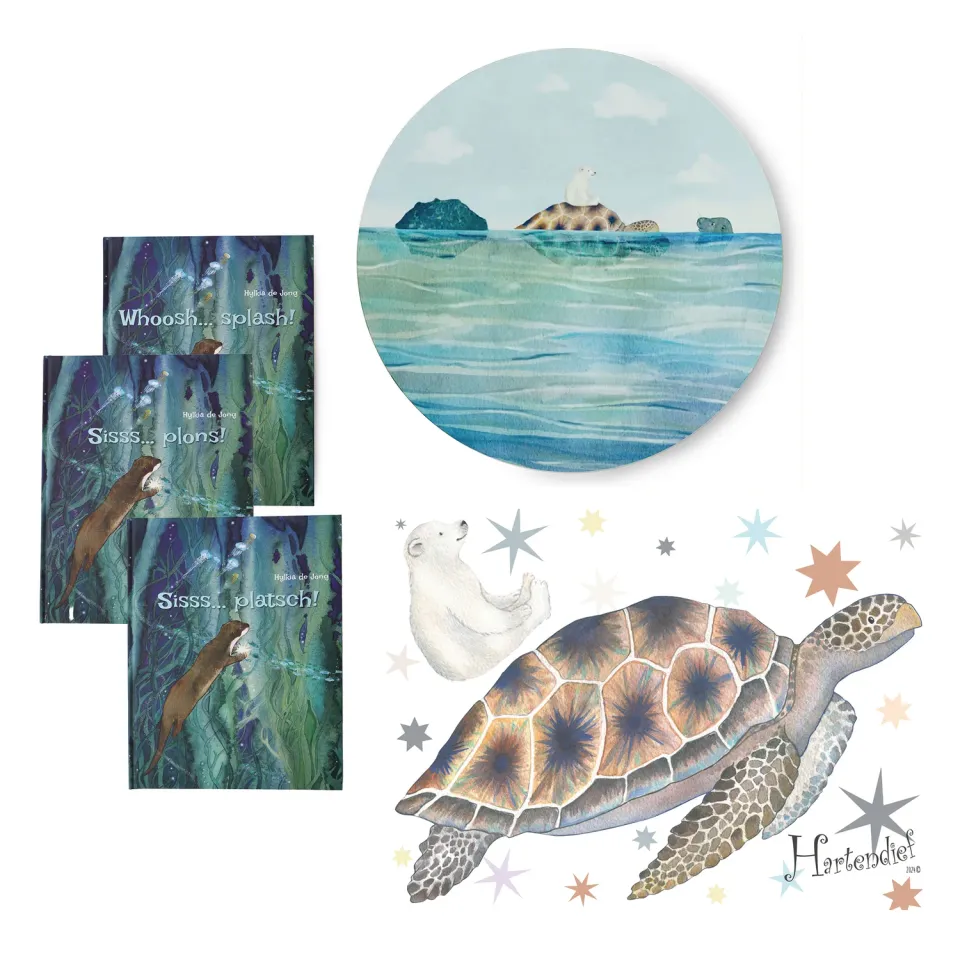 Hartendief Schildpad Droom bundel lamp sticker boek Nederlands