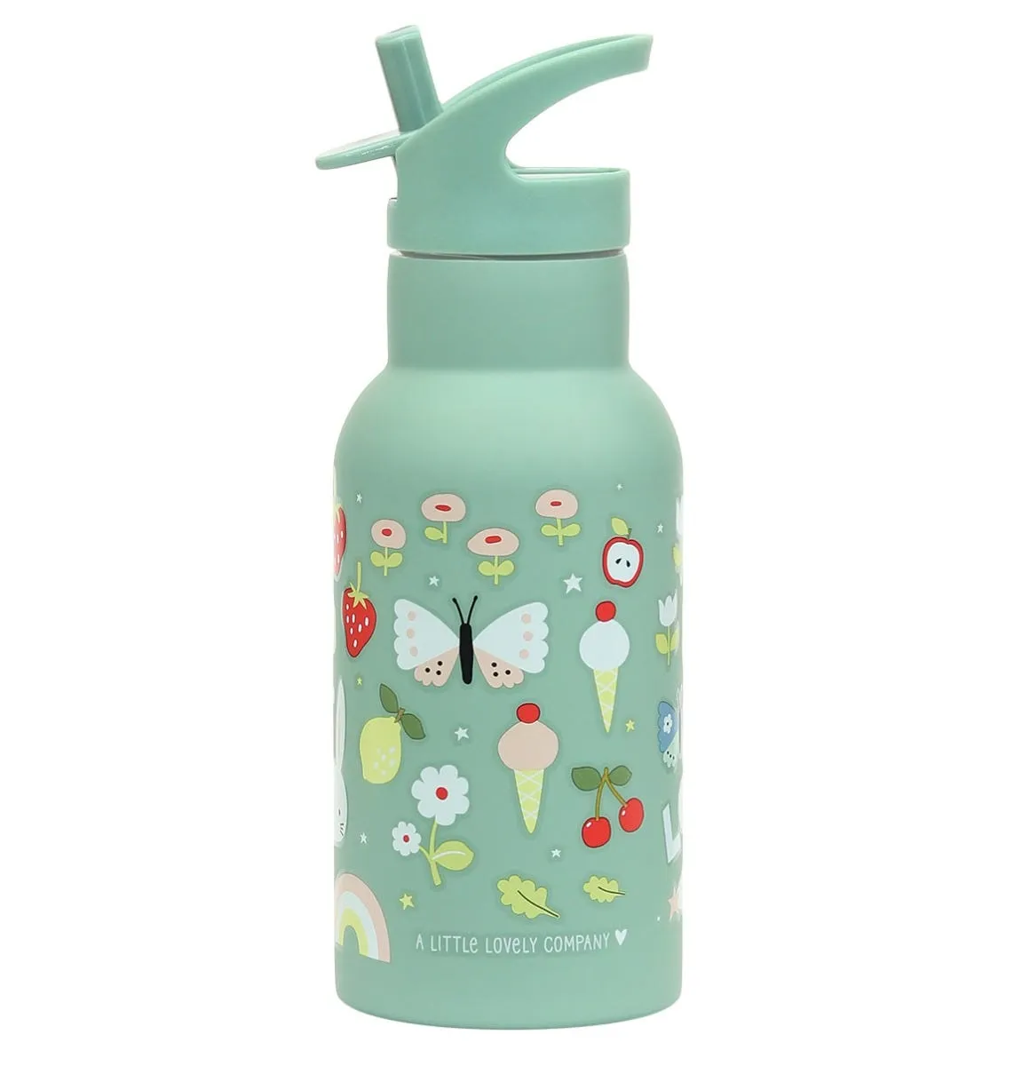A Little Lovely Company Joy drinkfles RVS 350 ml mint dubbelwandig