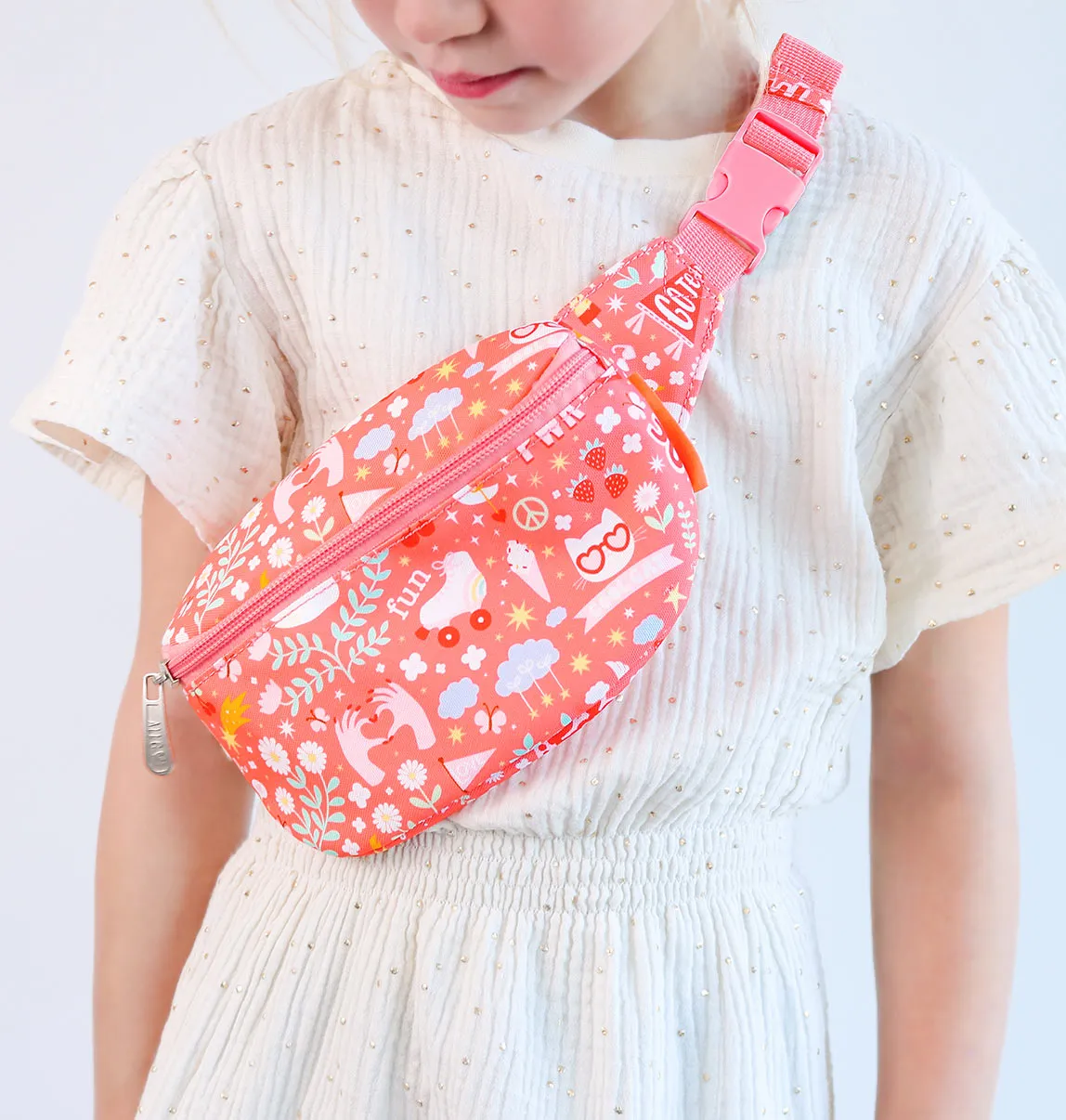 A Little Lovely Company Fun heuptasje koraalroze crossbody