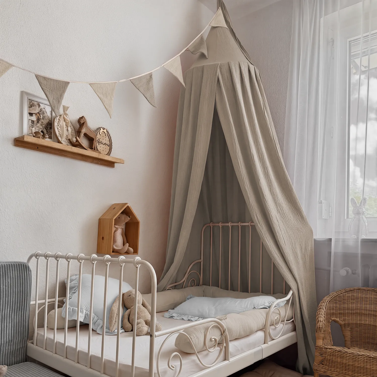 Lilimaus Bodenbett Set baldakijnset met slang muslin