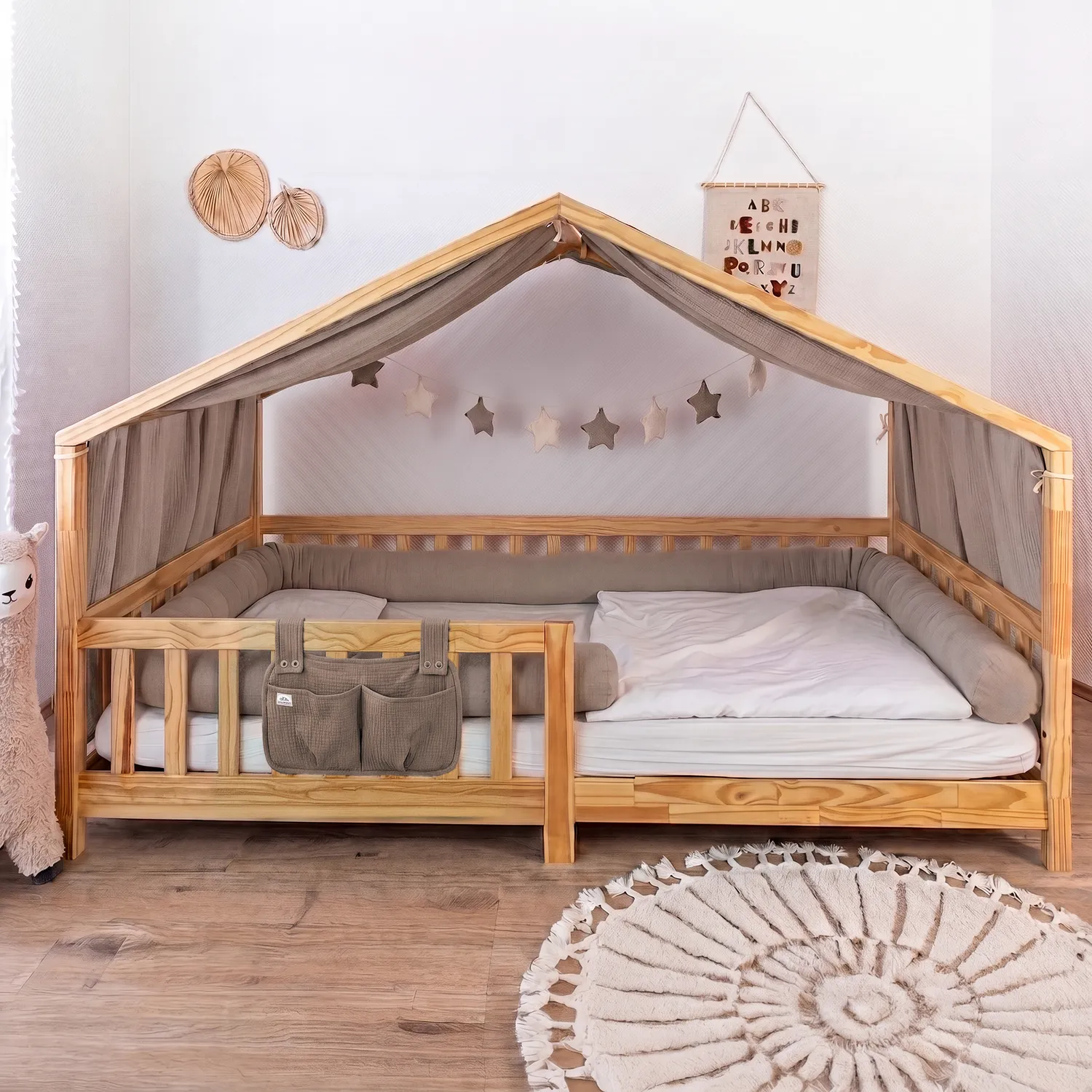 Lilimaus Hausbett Himmel Set huisbedset 4-delig muslin
