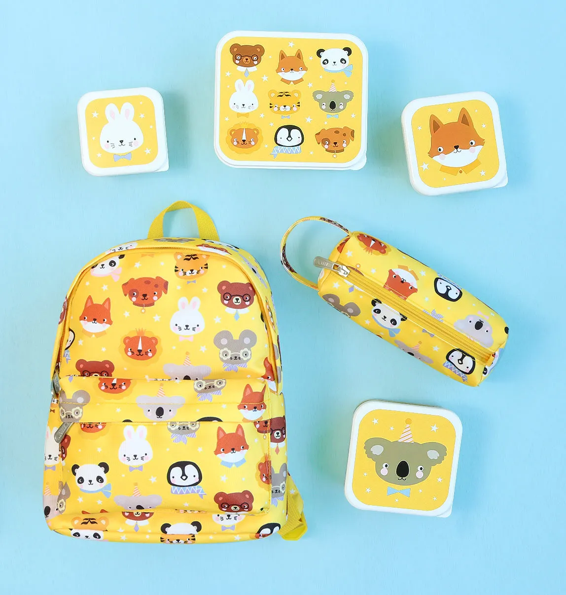 A Little Lovely Company Dierenvriendjes etui geel – gevoerd