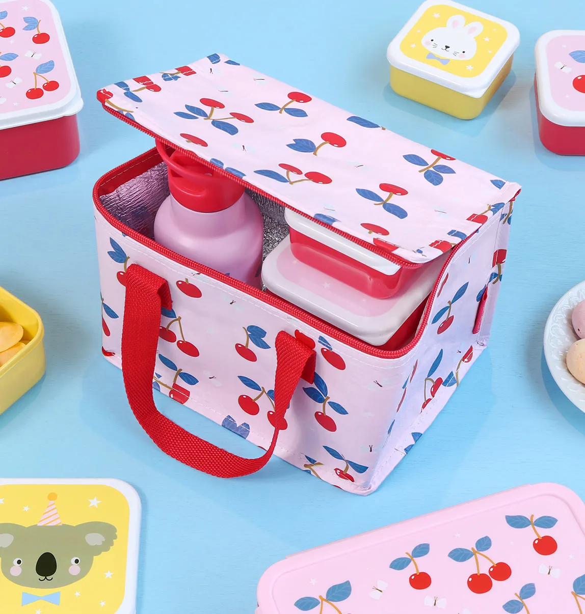 A Little Lovely Company Kersen koeltasje roze gerecycled