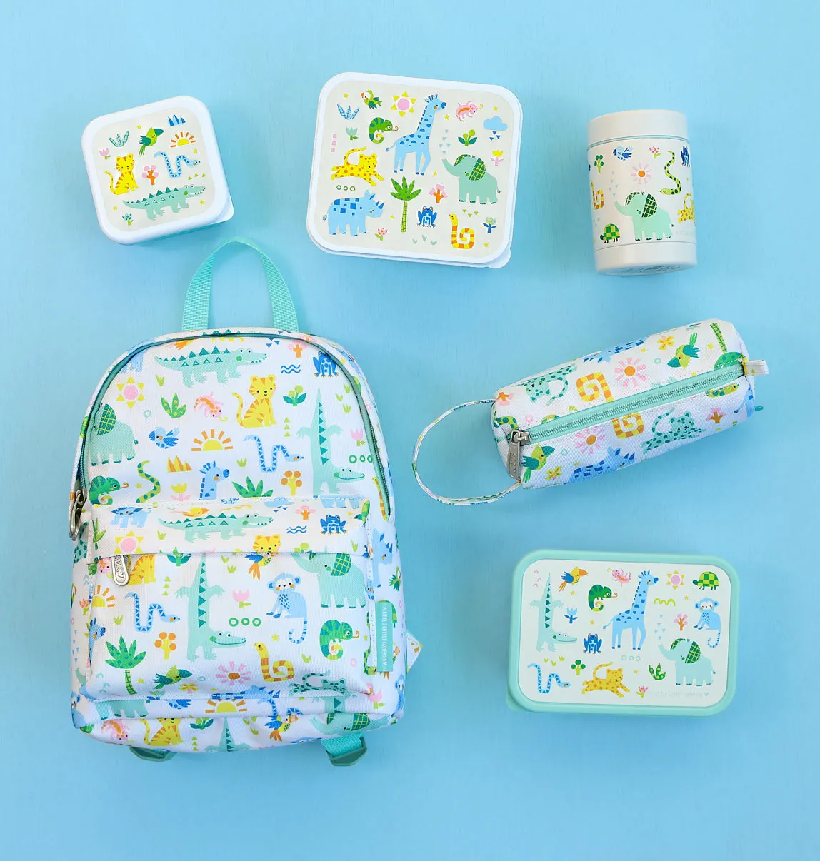 A Little Lovely Company Jungle lunch snackbox set 4-delig