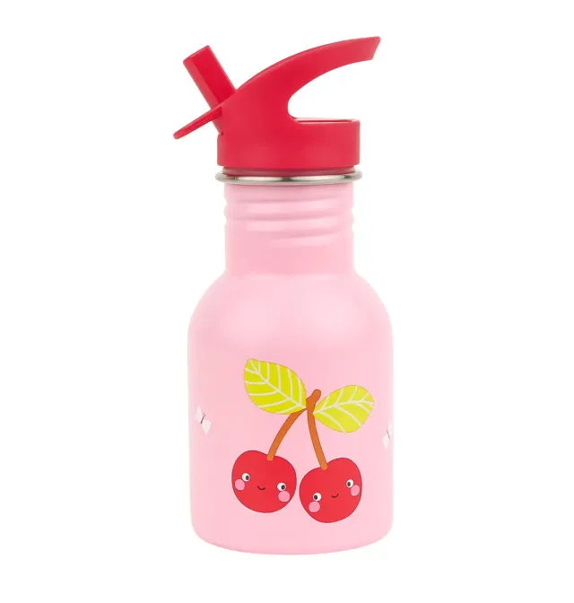 A Little Lovely Company kleine RVS drinkfles kersen 350 ml