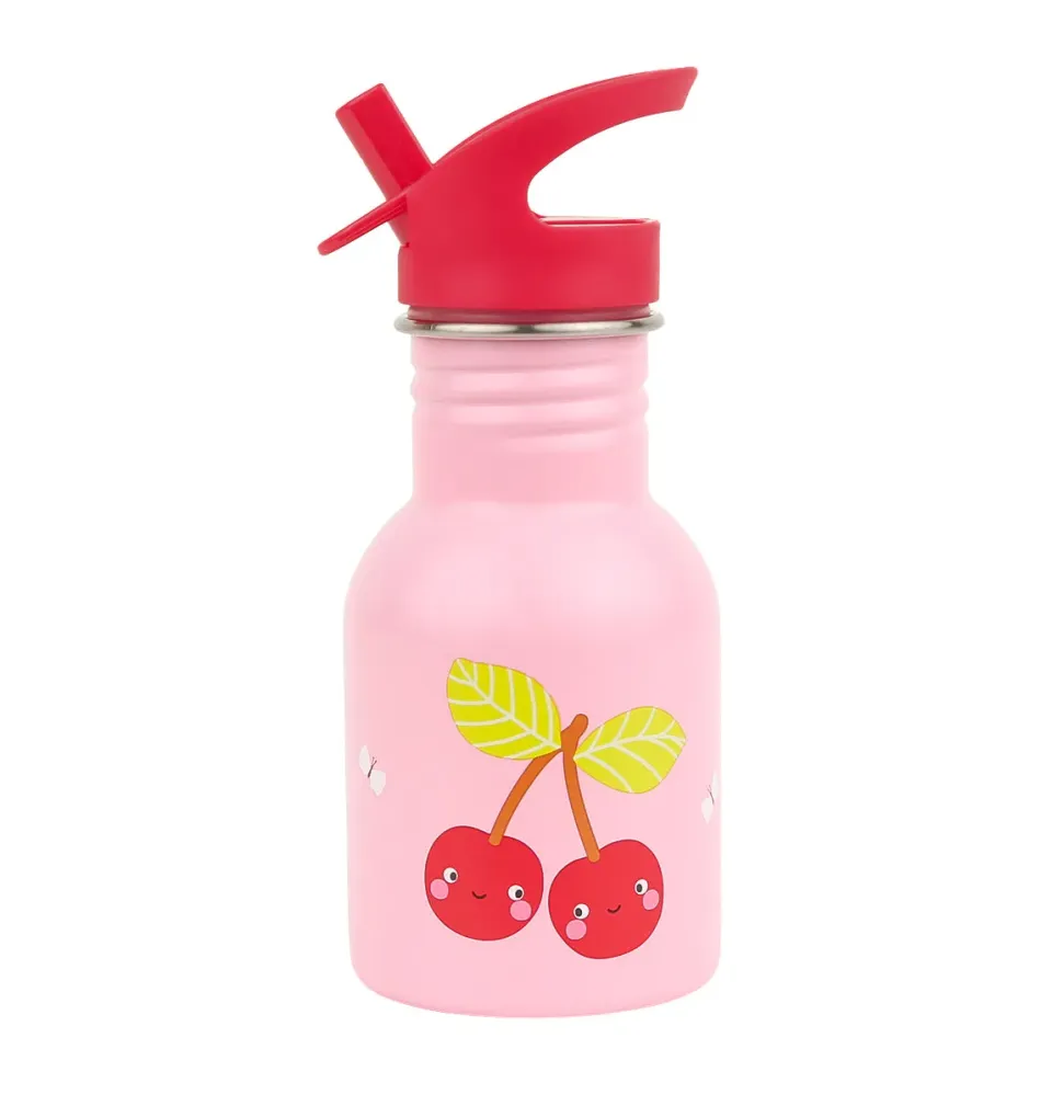 A Little Lovely Company kleine RVS drinkfles kersen 350 ml