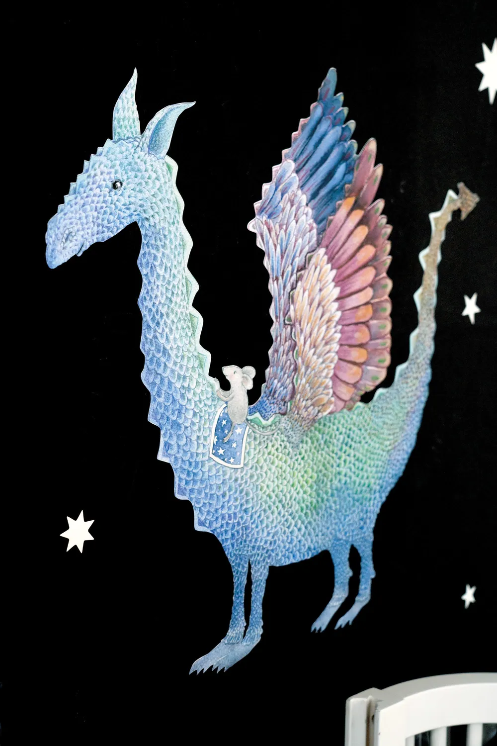 Hartendief Draak en Muis muursticker 48x48 cm herplaatsbaar