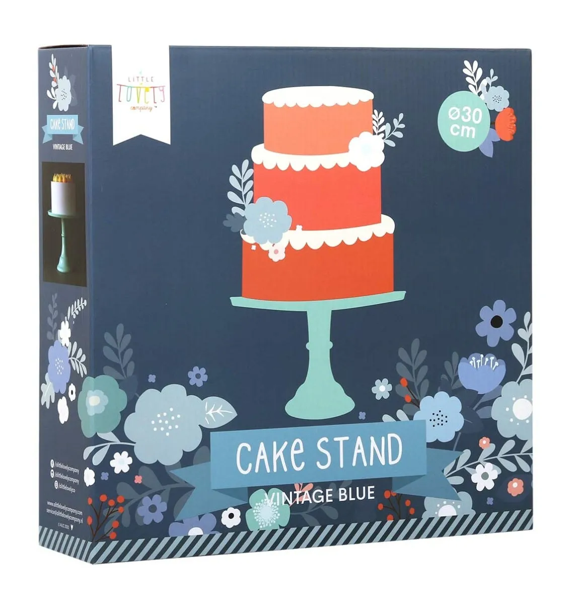 A Little Lovely Company taartplateau groot vintage blauw