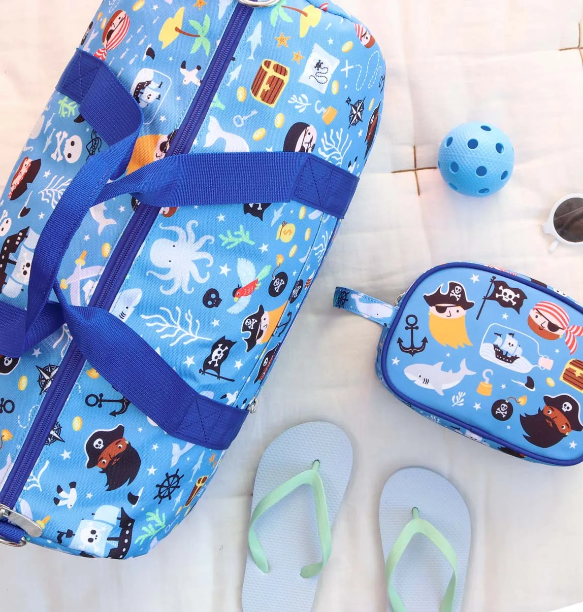 A Little Lovely Company Piraten weekendtas blauw handbagage