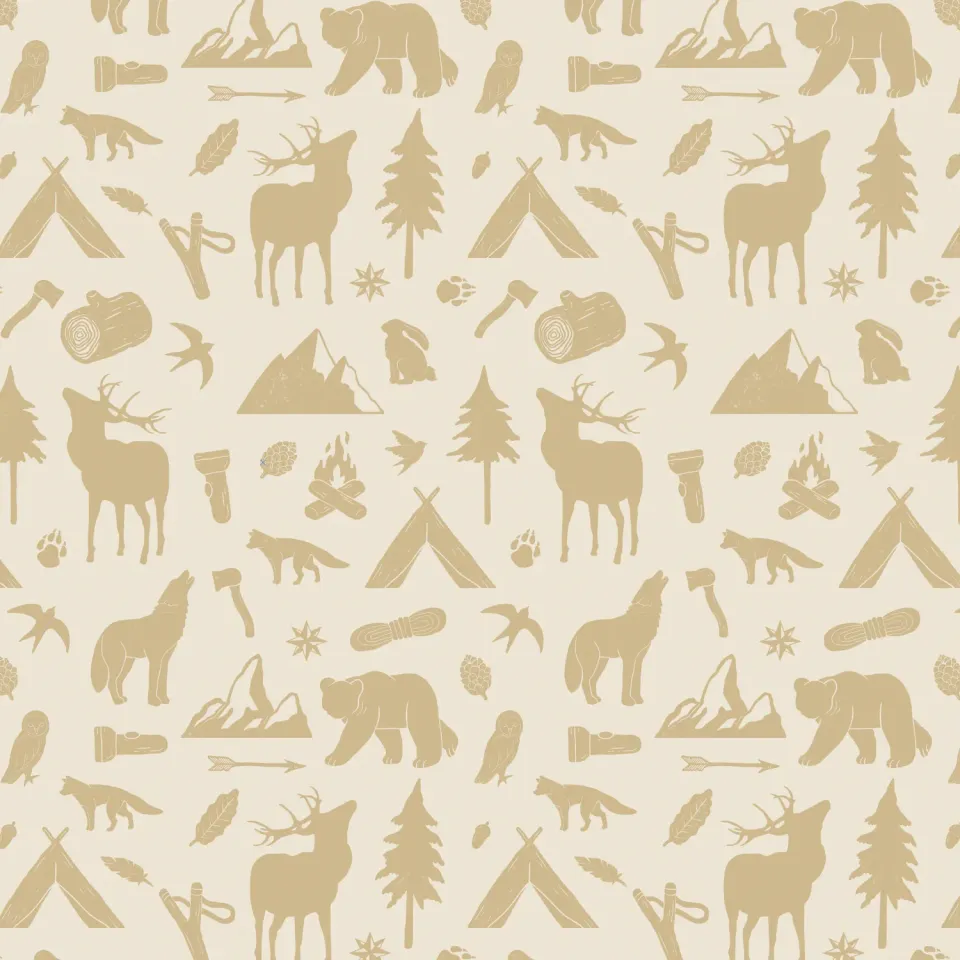 Little Amour Wild Forest behangstaal oker bos