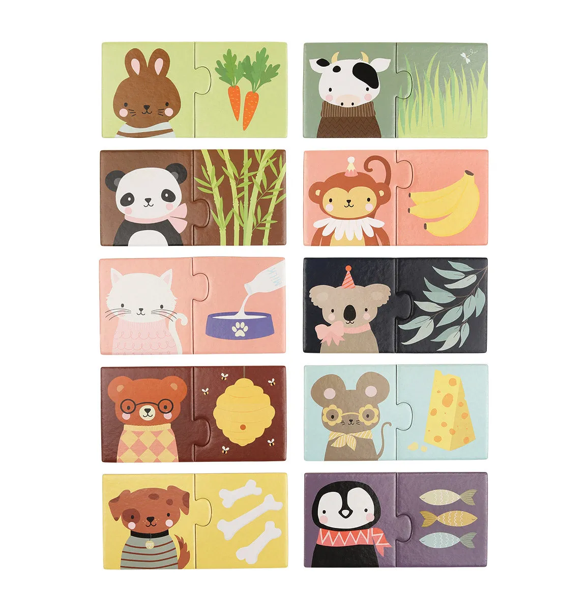 A Little Lovely Company Dierensnacks matching puzzel 10-delig karton