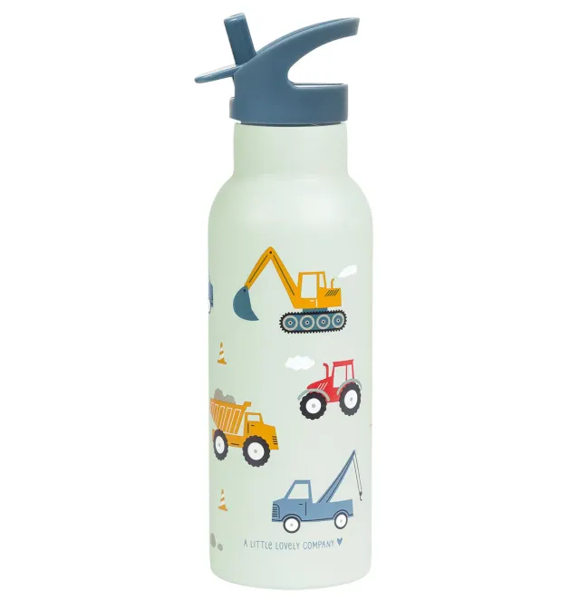A Little Lovely Company Voertuigen XL RVS drinkfles 500 ml dubbelwandig