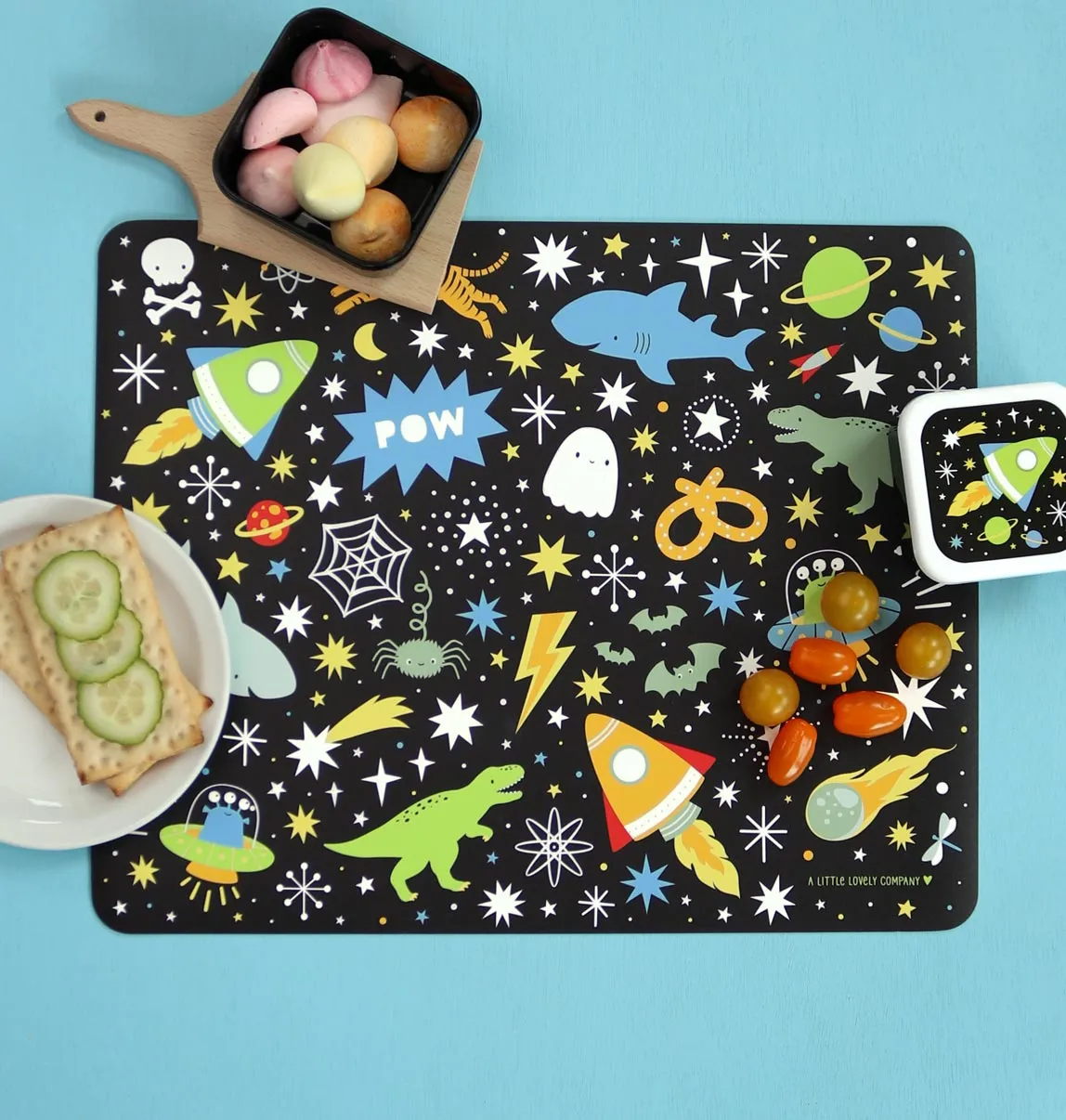 A Little Lovely Company Galaxy placemat zwart vinyl