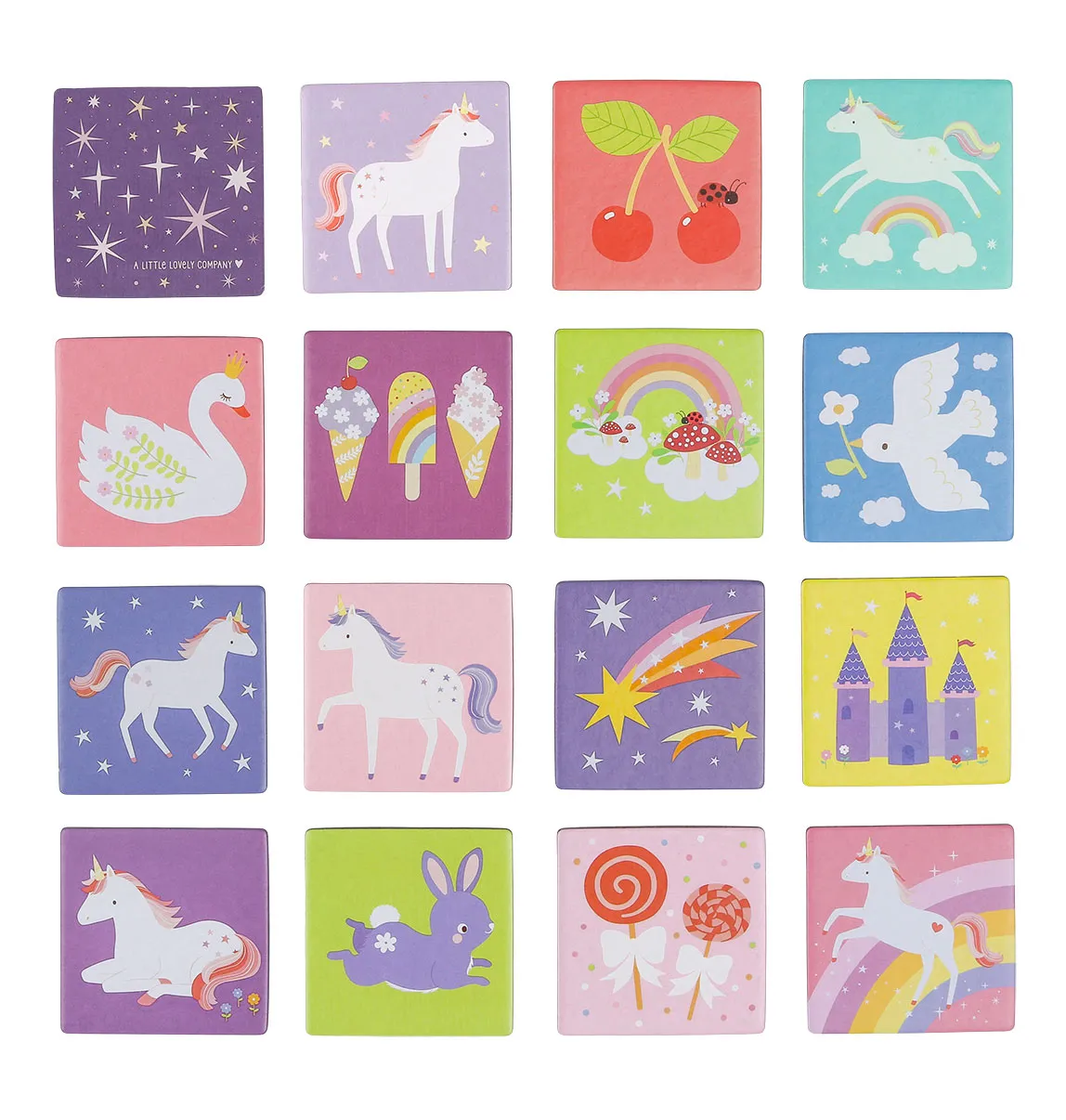 A Little Lovely Company Unicorn Dreams memory spel 15 paren
