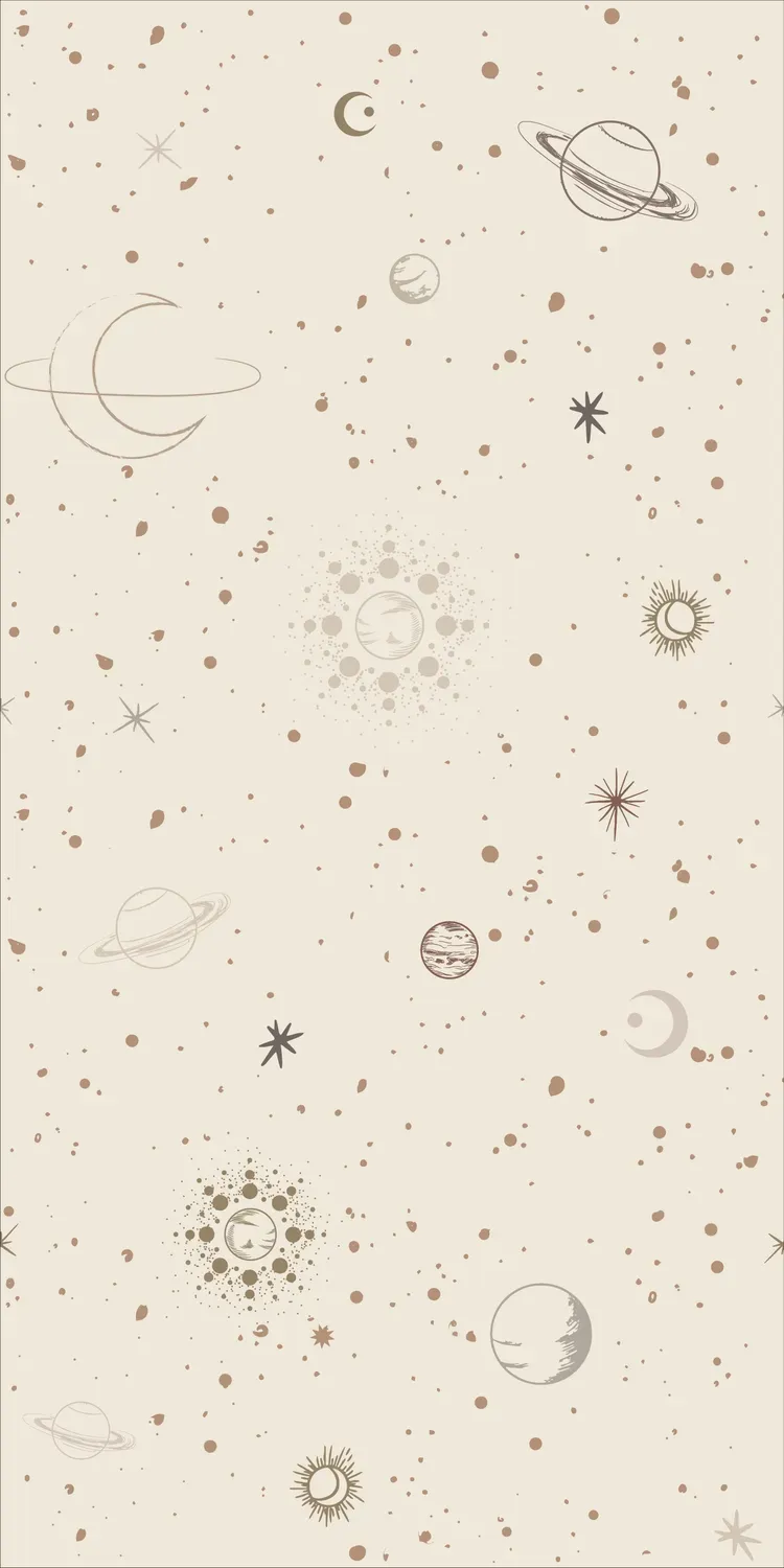 Little Amour Space Stars behangstaal wit off-white tint