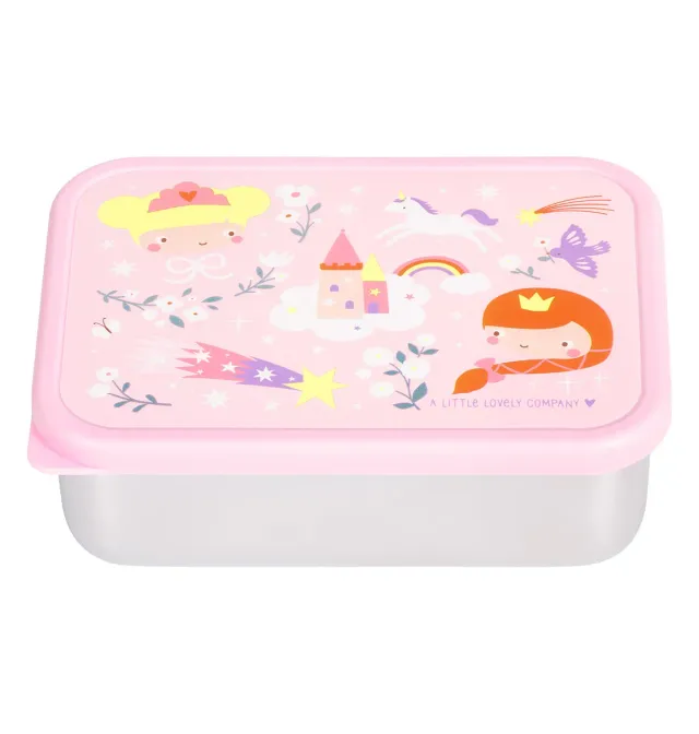 A Little Lovely Company Prinsessen lunchbox RVS lichtgewicht