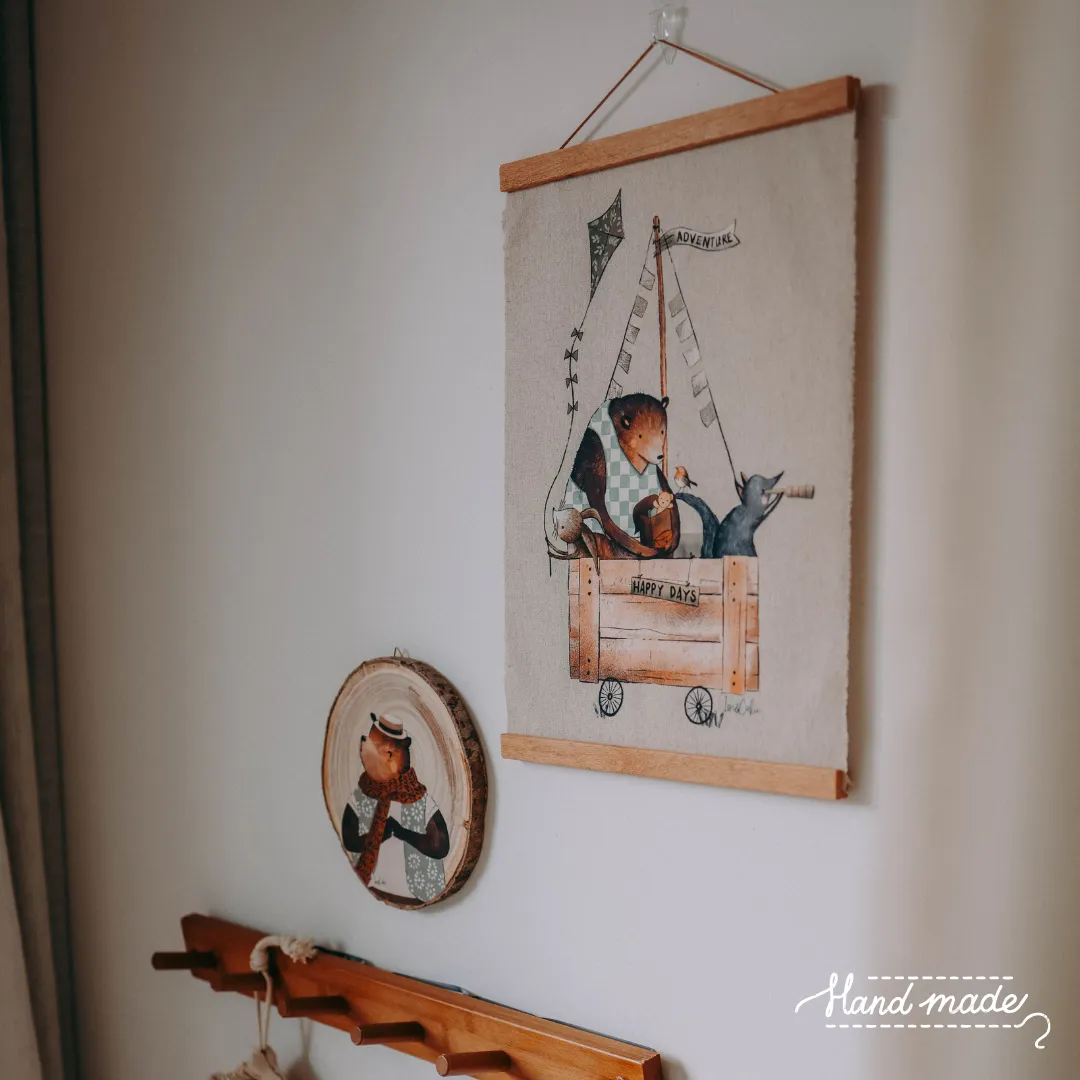 Lori & Cookie Kidsdeco Boomstammetjes wanddecoratie Koala met baby hout 20 cm