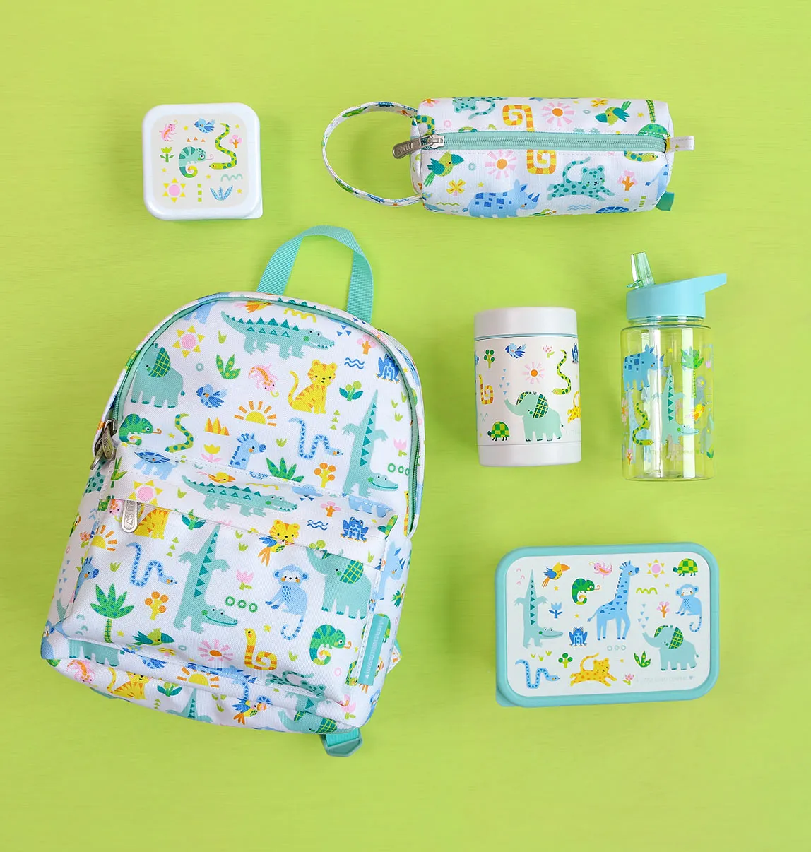 A Little Lovely Company Jungle etui gevoerd met handvat
