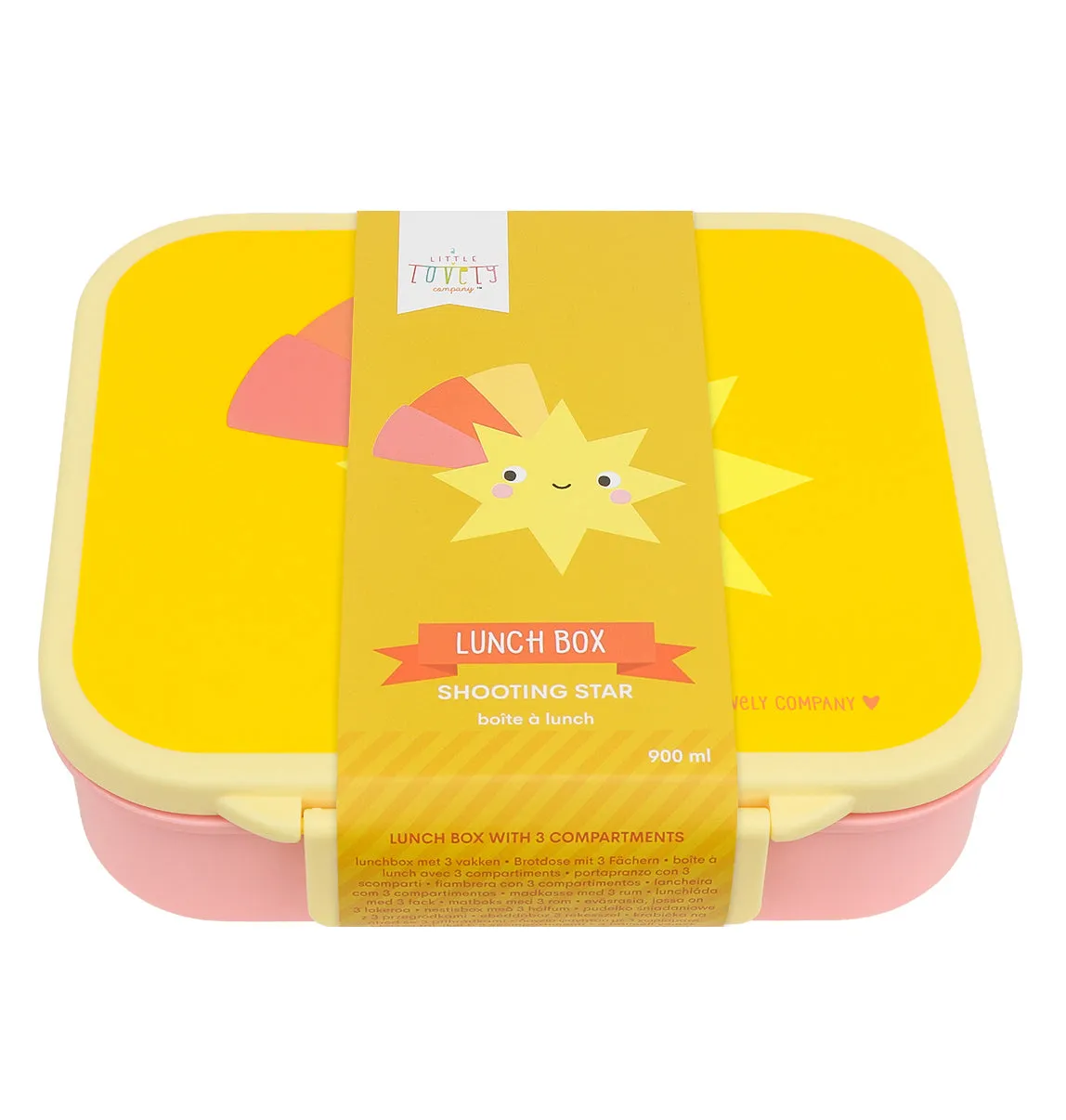 A Little Lovely Company Vallende ster lunchbox 3-vaks mini