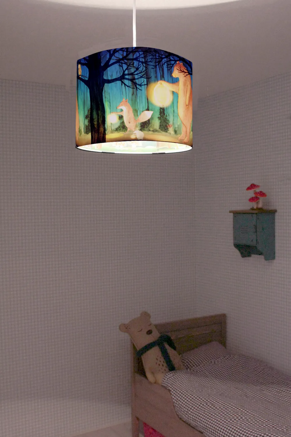Hartendief Bos hanglamp 30 cm bosdieren print