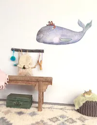 Hartendief Riding the Whale muursticker 96x42 cm regenboog