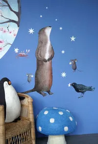 Hartendief Otter & Friends muursticker 45x75 cm herplaatsbaar