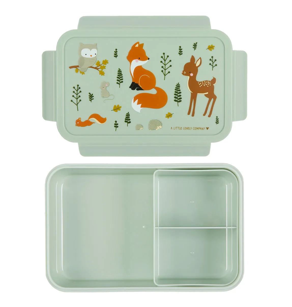 A Little Lovely Company Bosvriendjes bento lunchbox mint 2-vaks