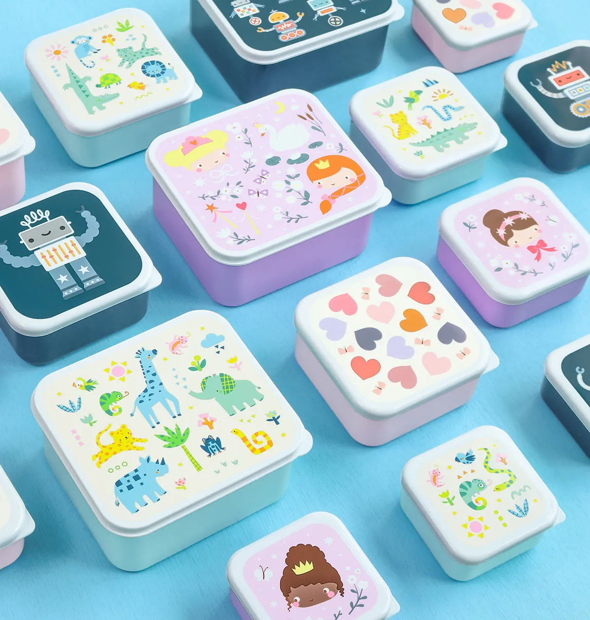 A Little Lovely Company Jungle lunch snackbox set 4-delig