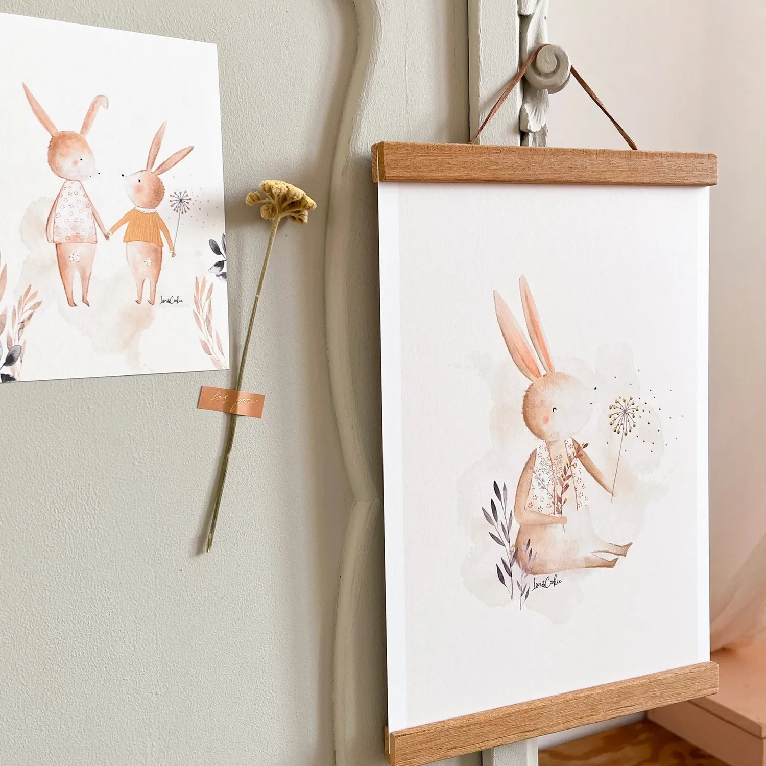 Lori & Cookie Kidsdeco magnetische posterhanger teakhout A4 hout