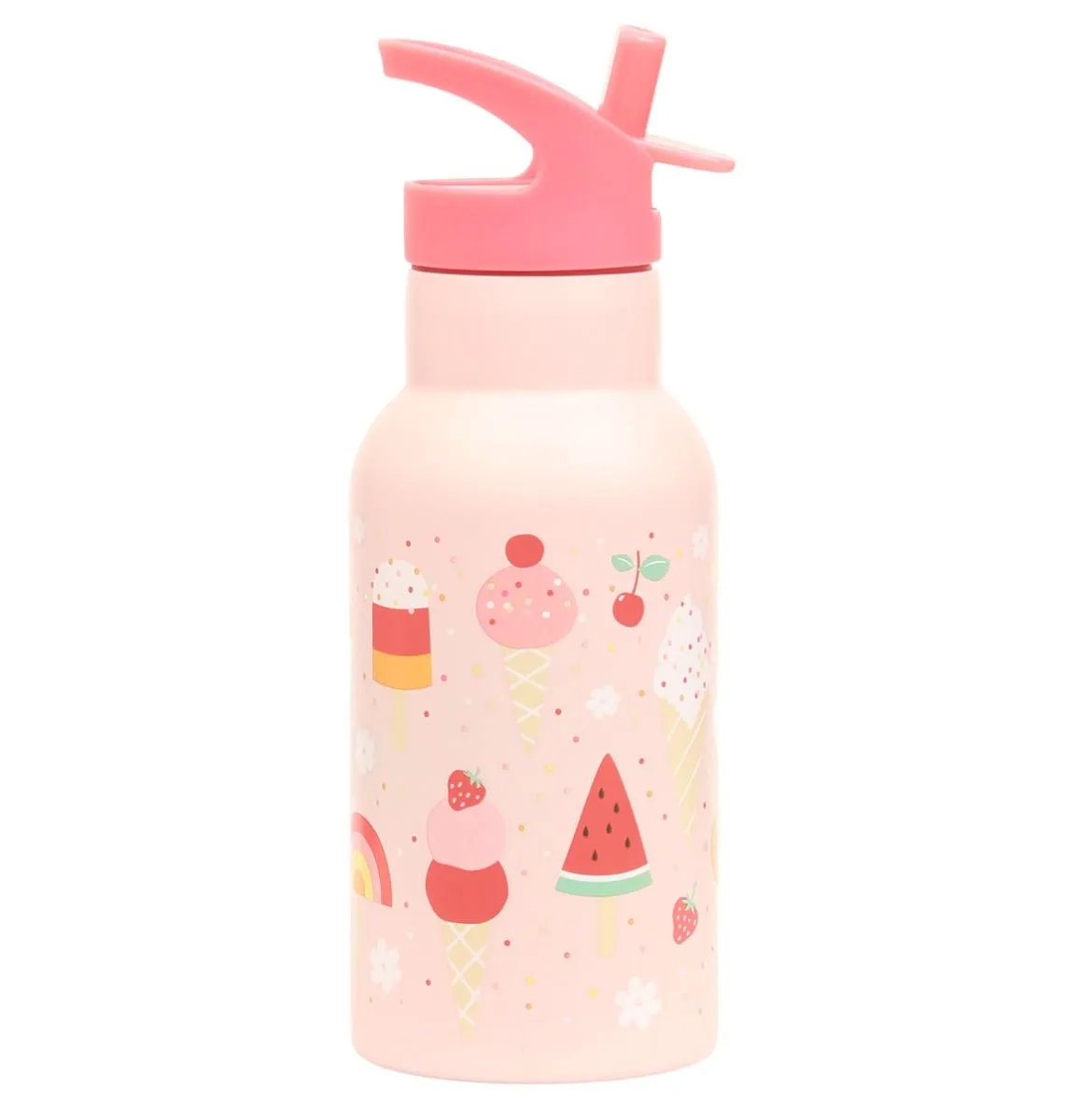 A Little Lovely Company IJsjes RVS drinkfles 350 ml roze koel