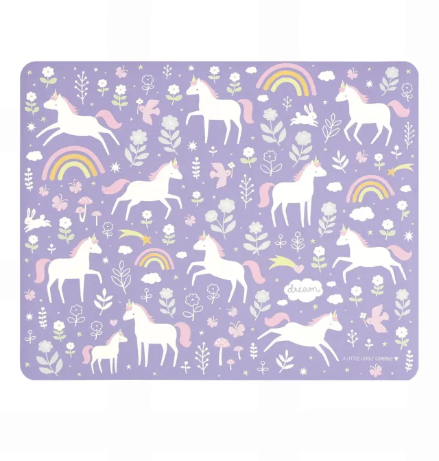 A Little Lovely Company Placemat Unicorn Dreams vinyl paars