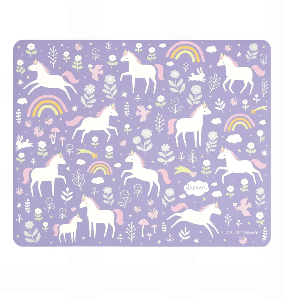 A Little Lovely Company Placemat Unicorn Dreams vinyl paars