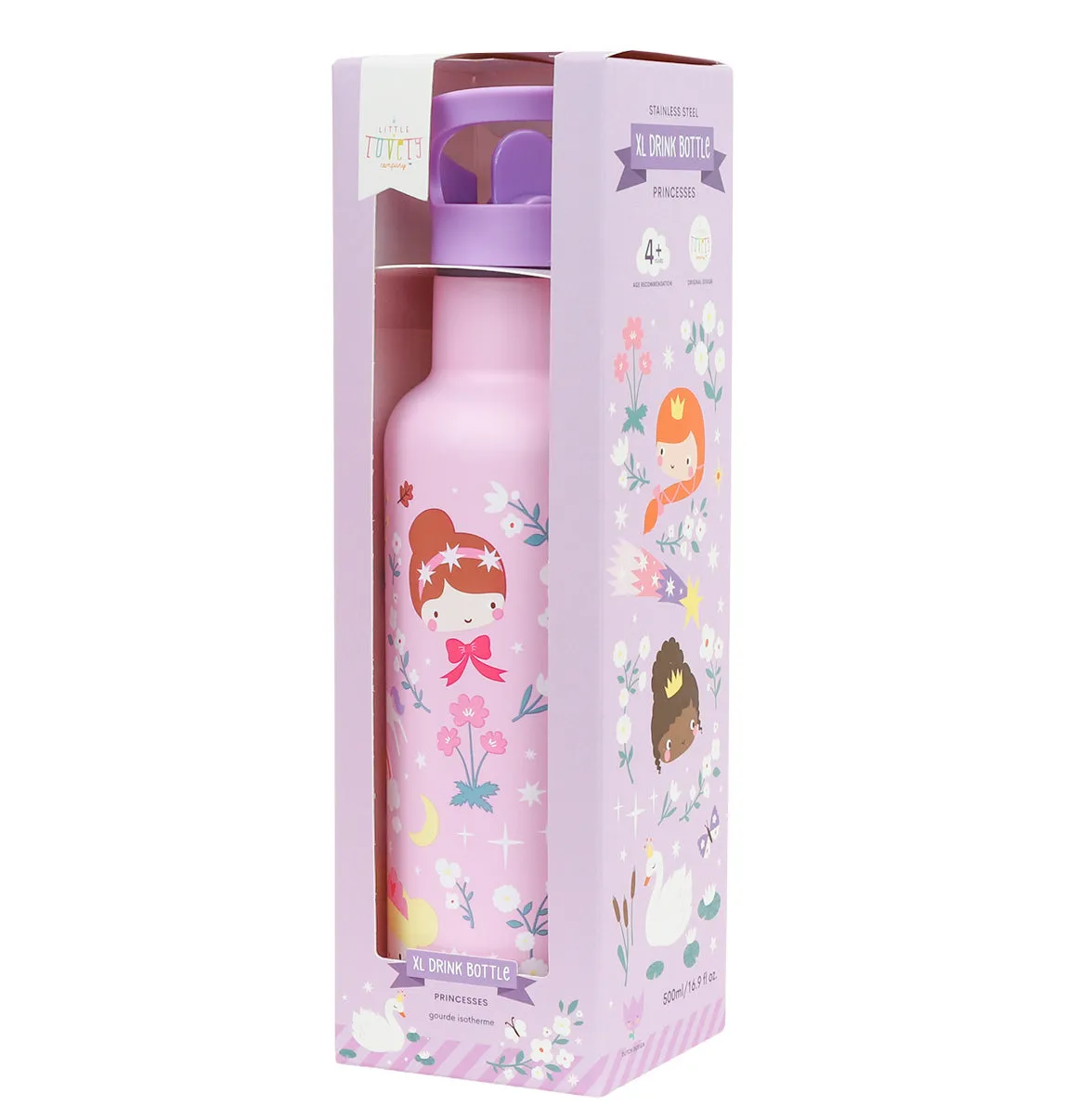 A Little Lovely Company drinkfles Prinsessen 500 ml XL RVS