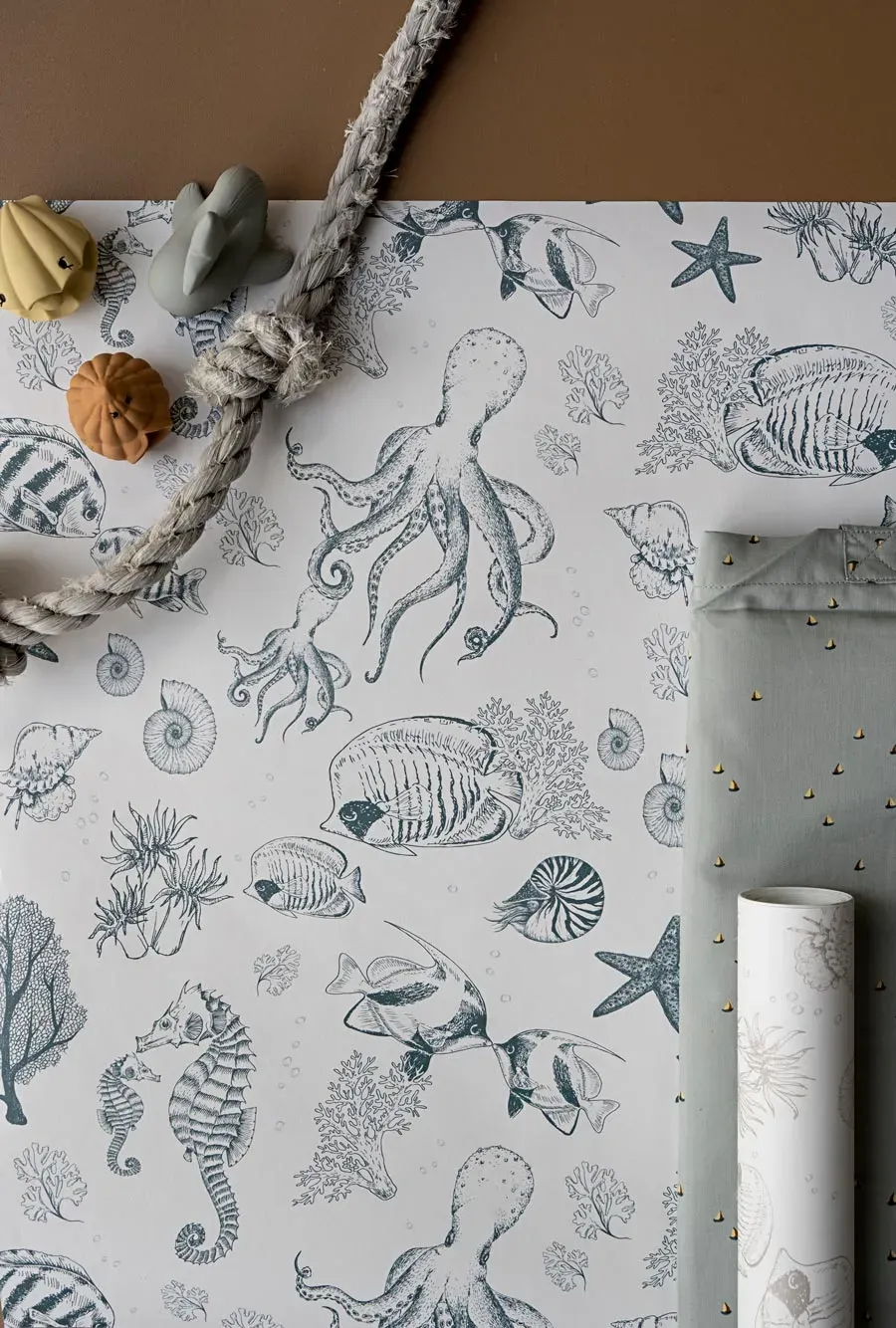 Little Amour Little Underwater World dierenbehang blauw 1 rol