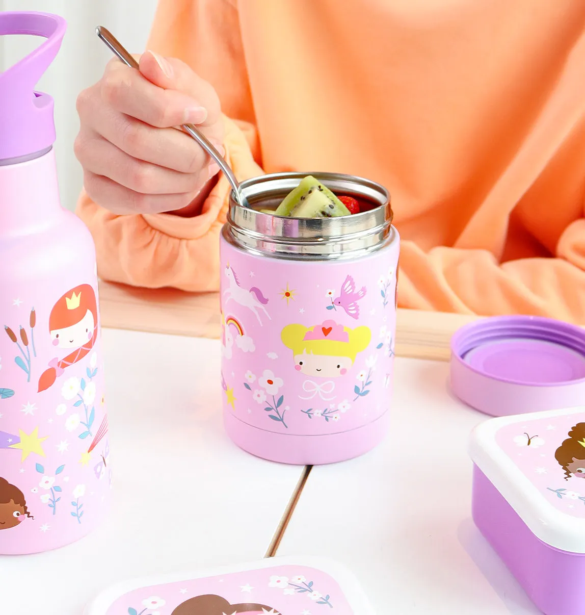 A Little Lovely Company Prinsessen RVS voedselpot 300 ml